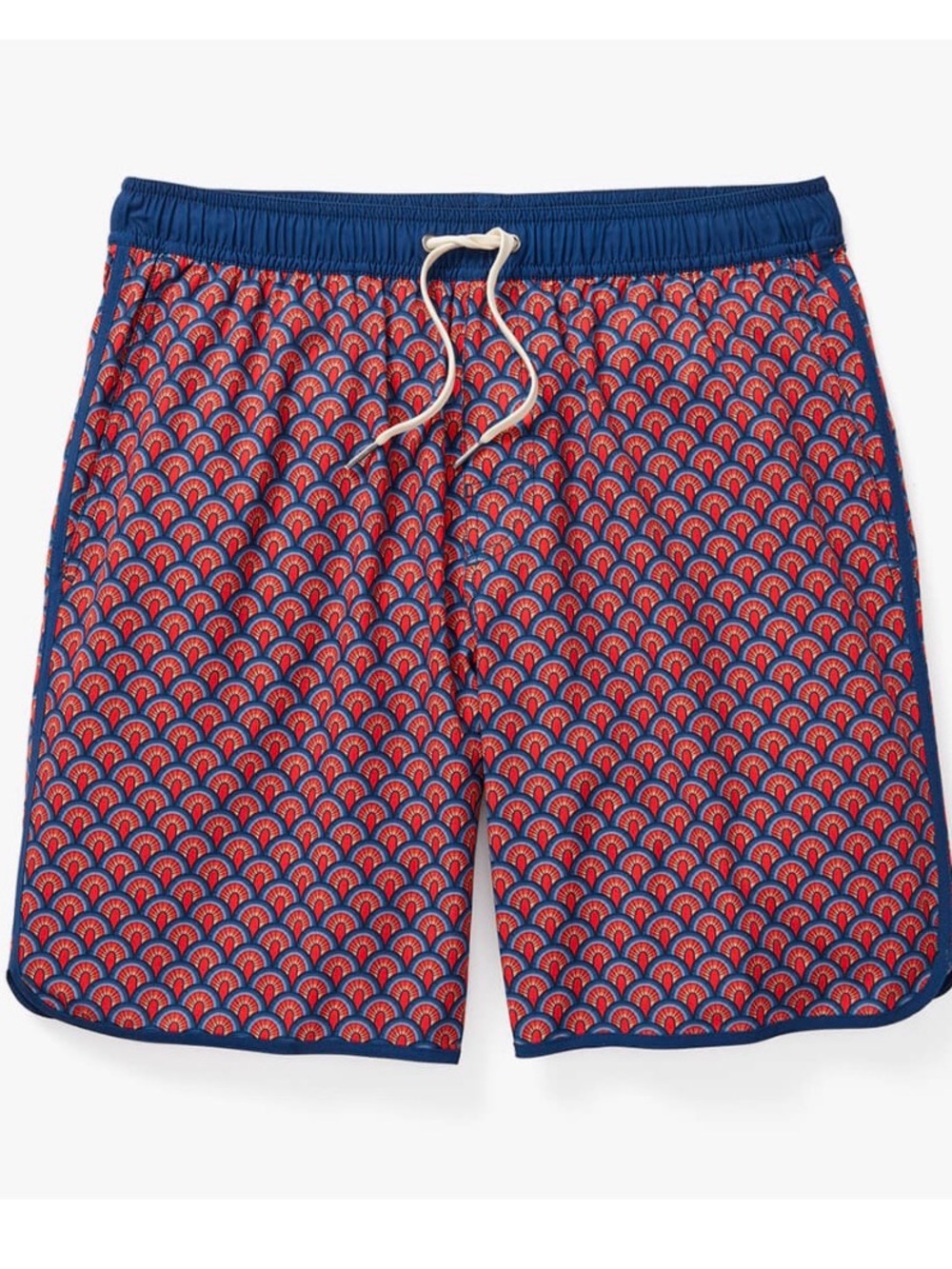 FAIR HARBOR ANCHOR SWIM SUIT - RED ART DECO XXXL 8 inch inseam